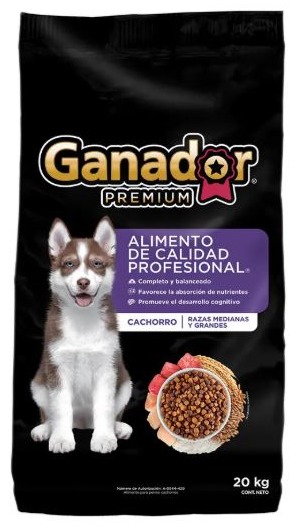 Alimento para perros Ganador Premium cachorro raza mediana/grande 20kg